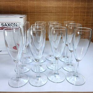 Pasabahce Champagne Flutes Glasses 12 Piece Set Wine Set Contemporary & Stylish